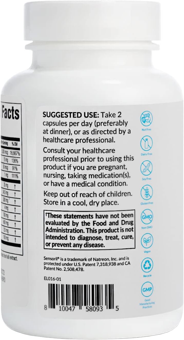 Equilife Daily Hair Support Supplement, Blend with Biotin, 60 Capsules | Ashwagandha, Zinc & Saw Palmetto | Helps Enhance Thickness & Strength | Supports Hair Growth & Repair | Gluten Free | Non-GMO