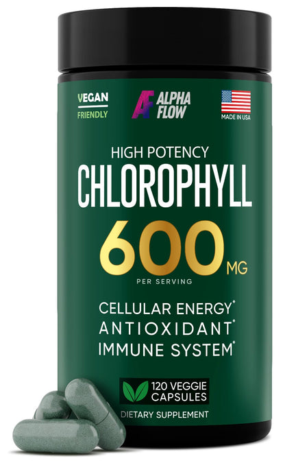 Chlorophyll Capsules 600 mg - Natural Chlorophyll Pills for Women & Men - Highly BioAvailable