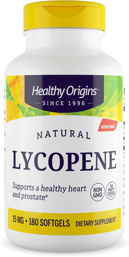 Healthy Origins Lycopene 15 mg, Natural Tomato, 180 Softgels