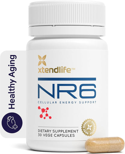 Xtendlife NR6 NAD+ Supplement for Anti-Aging, Cell Regeneration, Focus, and Energy - with Resveratrol and Nicotinamide Riboside - 30 Day Supply