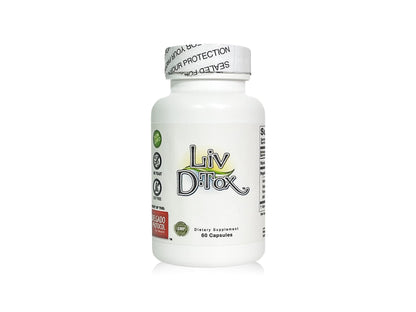 Liv D-Tox - 60 Capsules - Liver Detox and Cleanse Support Health Supplement, with Turmeric