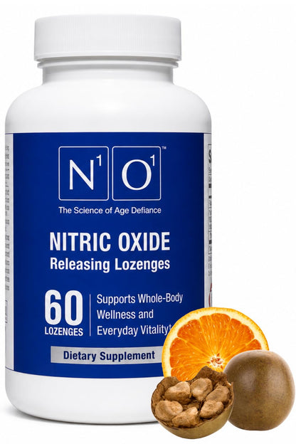 N1O1 Nitric Oxide Lozenges Supplement, 120 Count, 60-Day Supply | Developed by Dr. Nathan S. Bryan; Orange Flavor; Dissolvable Lozenges; Daily Nitric Oxide Support