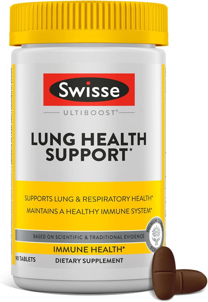Swisse Mullein Lung Cleanse for Smokers | Clear Lungs with Mullein Leaf Extract | Respiratory Health & Lung Support Supplement | Lung Detox | Healthy Immune Support | 90 Tablets