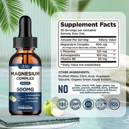 Triple Magnesium Complex Supplement-Magnesium Glycinate, Citrate, Malate Liquid