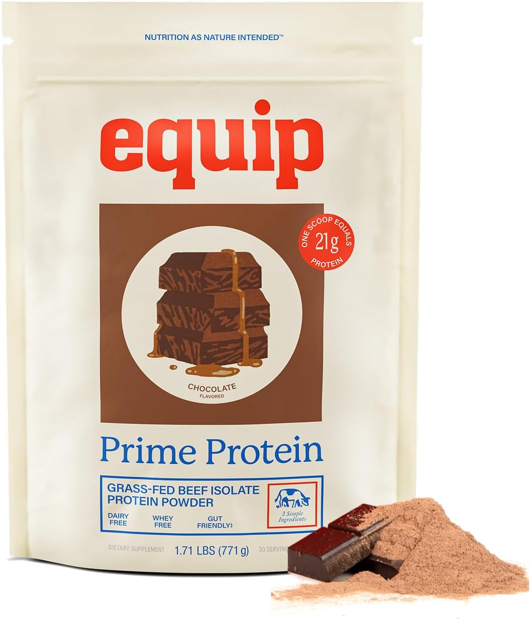 Equip Foods Peanut Butter (x2) & Chocolate (x2) Prime Protein Powder - Grass-Fed Isolate Beef Protein Powder - Paleo and Gluten Free - Helps Build and Repair Tissue