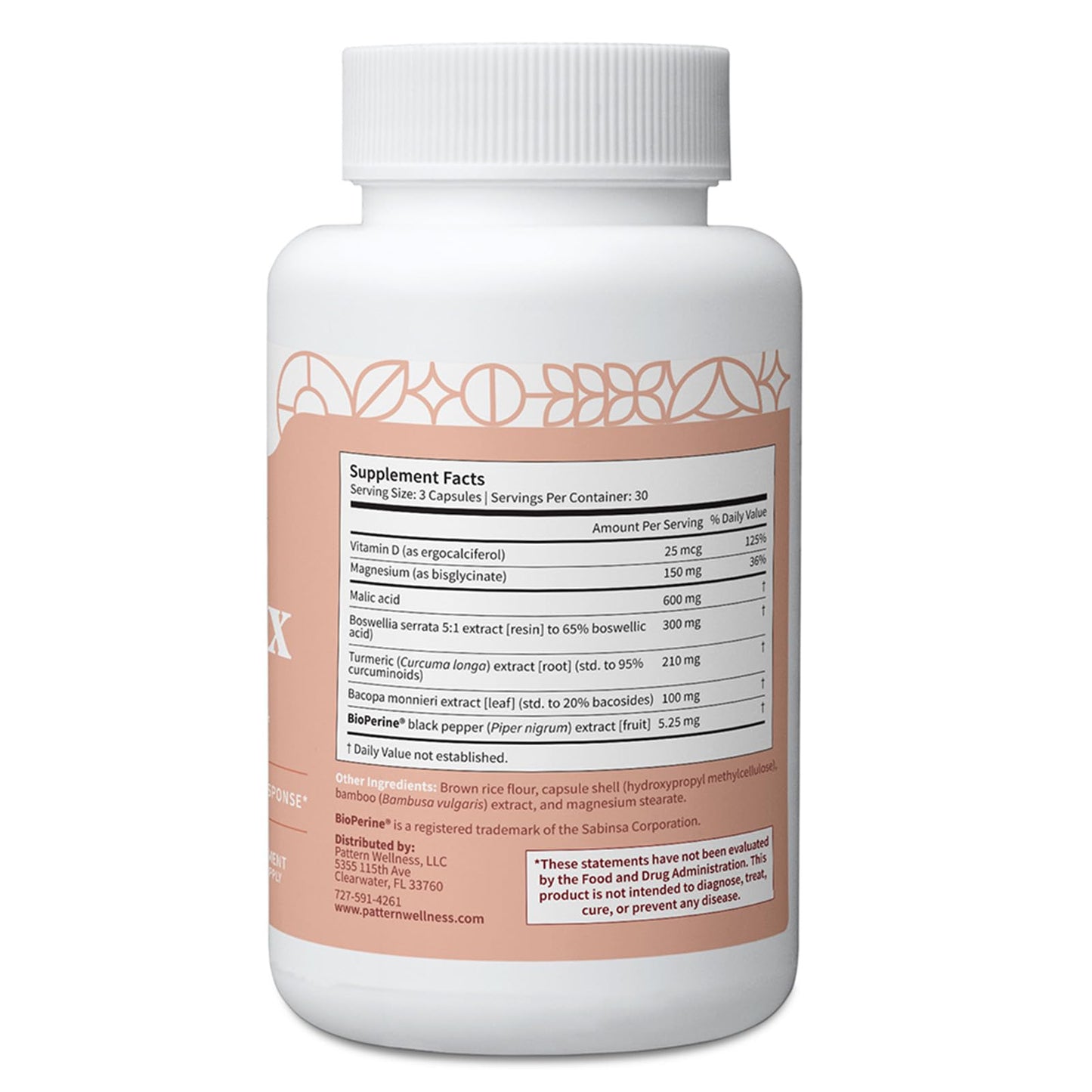 Pattern Wellness Fibro Complex – Advanced Formula with BioPerine® for Nutrient Absorption – Supports Muscle, Joint & Mobility Health – 90 Vegan Capsules