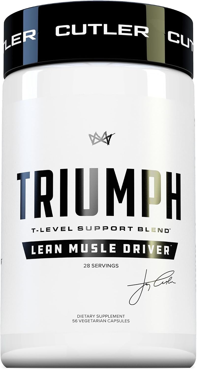 TRIUMPH Testosterone Booster for Men: Best Test Booster and Estrogen Blocker for Men with DIM, KSM 66 Ashwagandha, and Boron Citrate, Build Natural Lean Muscle Mass and Strength, 56 Veggie Capsules | Not Flavored | DIM, KSM-66 Ashwagandha, Fenugreek and B