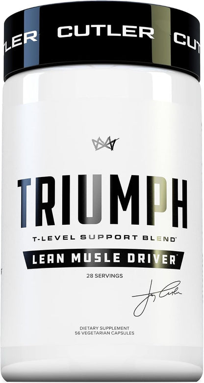 TRIUMPH Testosterone Booster for Men: Best Test Booster and Estrogen Blocker for Men with DIM, KSM 66 Ashwagandha, and Boron Citrate, Build Natural Lean Muscle Mass and Strength, 56 Veggie Capsules | Not Flavored | DIM, KSM-66 Ashwagandha, Fenugreek and B