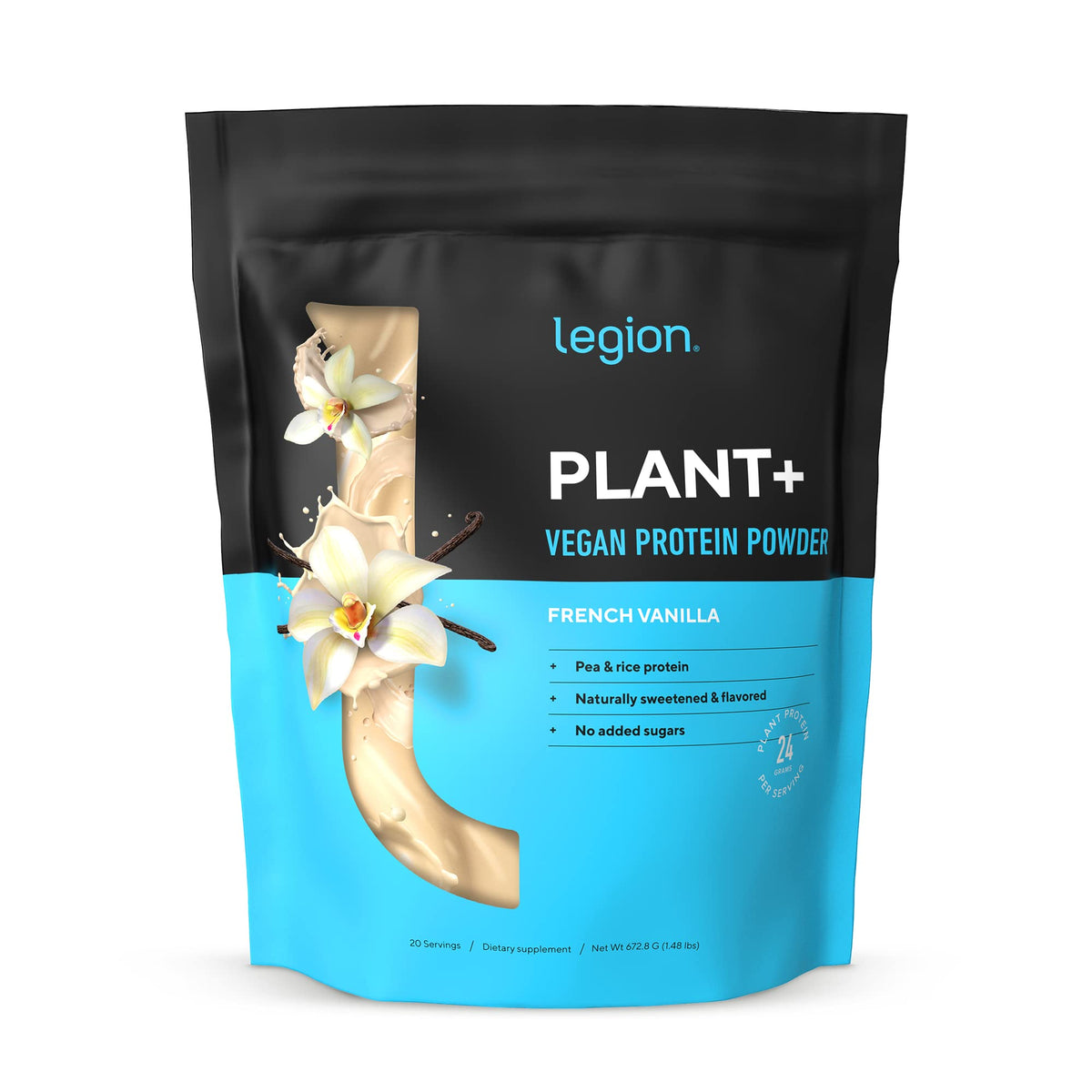 LEGION Plant+ Vegan Protein Powder, Vanilla - Rice and Pea, Plant Based Protein Blend