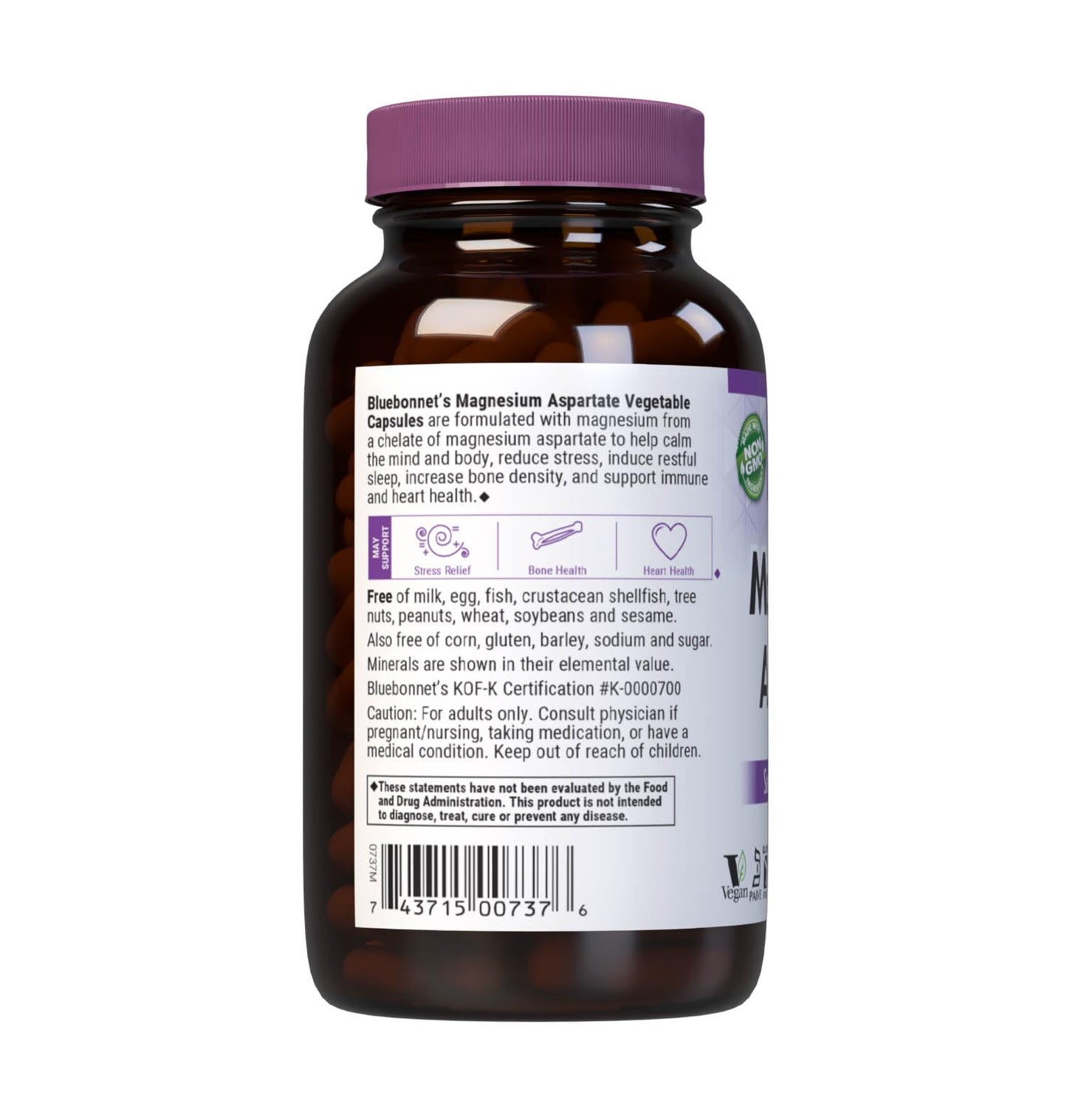 Bluebonnet Nutrition Magnesium & B6 – 400 mg Magnesium Oxide & Aspartate with Vitamin B6 25 mg – Heart & Brain Magnesium Complex for Women & Men* - Non-GMO, Vegan, Gluten-Free - 90 Vegetable Capsules