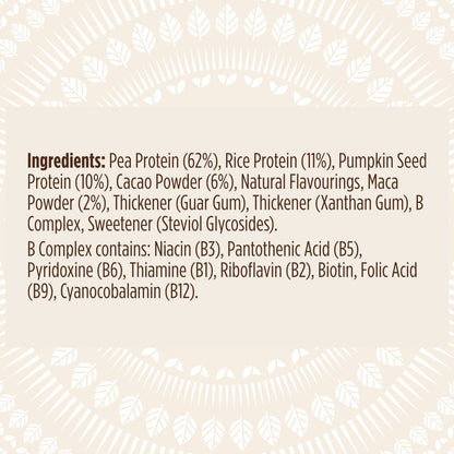 Pulsin - Cacao & Maca Vegan Supershake - 300g - Plant Based Vegan Energy Support Protein Powder