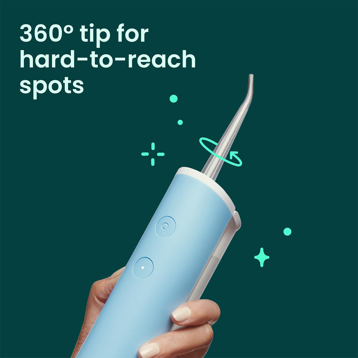 quip Water Flosser with Replacement Tip, Cordless Dental Pick, All Black