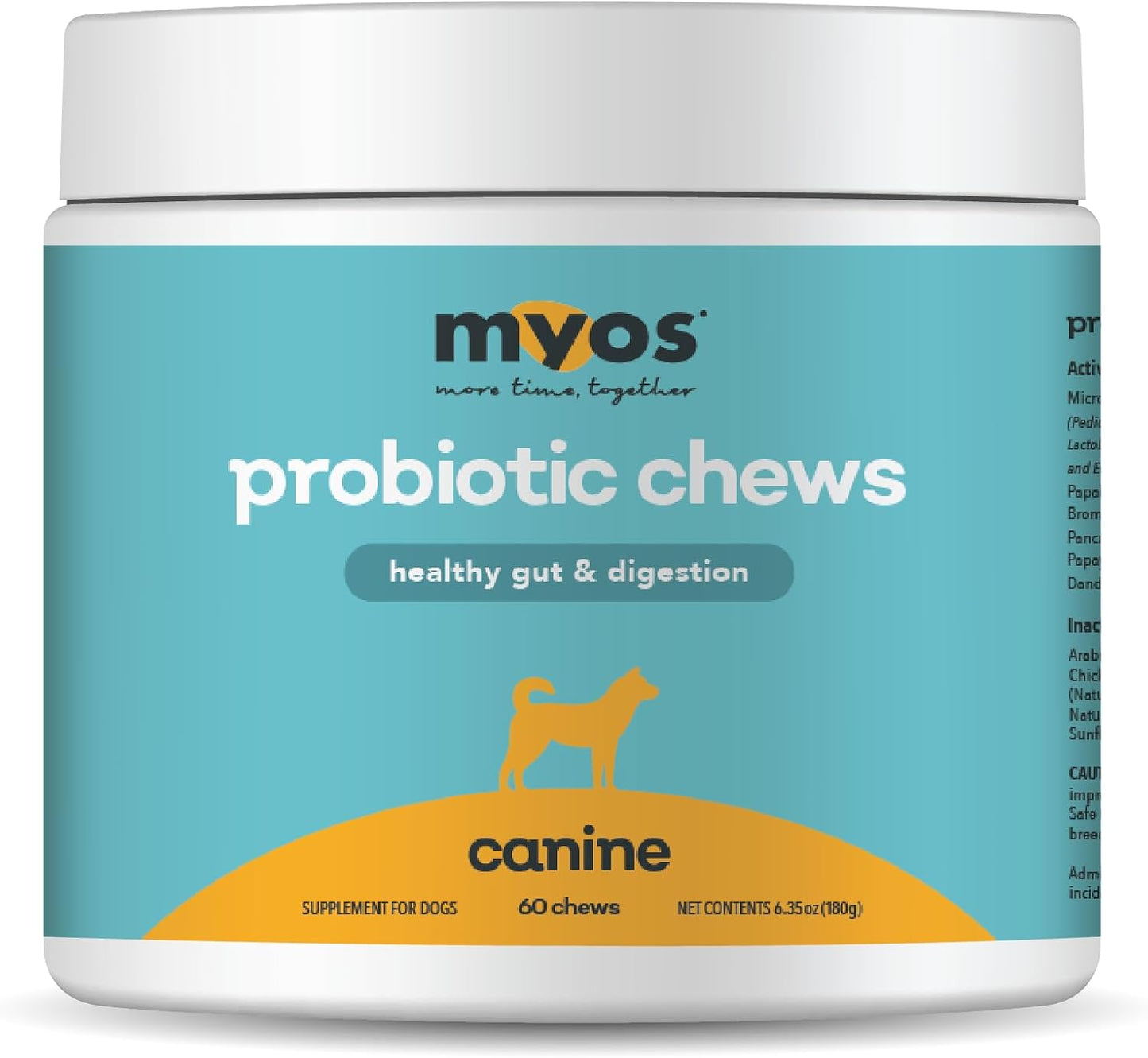 MYOS Probiotic & Muscle + Mobility Bundle for Dogs – Digestive Support & Gut Health with Collagen & Glucosamine Joint Supplement – Complete Daily Wellness Chews (60 Ct Each)