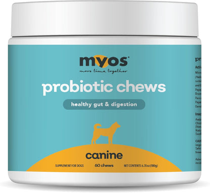 MYOS Probiotic & Muscle + Mobility Bundle for Dogs – Digestive Support & Gut Health with Collagen & Glucosamine Joint Supplement – Complete Daily Wellness Chews (60 Ct Each)