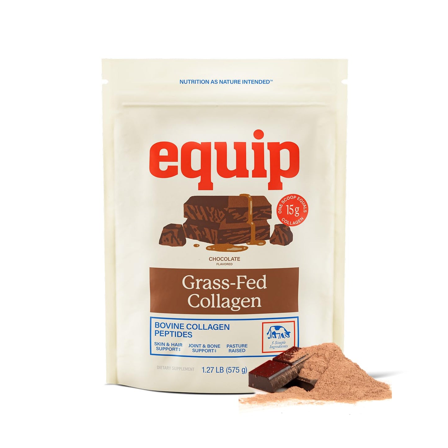 Equip Foods Grass Fed Collagen Powder | Hydrolyzed Bovine Collagen Peptides with Amino Acids | Prime Beef Collagen for Healthy Joints, Skin & Nails | Non-GMO, Paleo Friendly | 30 Servings, Unflavored