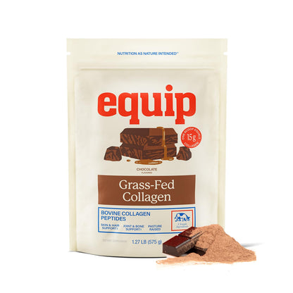 Equip Foods Grass Fed Collagen Powder | Hydrolyzed Bovine Collagen Peptides with Amino Acids | Prime Beef Collagen for Healthy Joints, Skin & Nails | Non-GMO, Paleo Friendly | 30 Servings, Unflavored