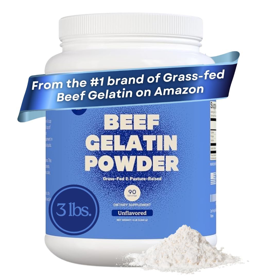 Zen Principle Grass-Fed Gelatin Powder, 1.5 lb. Custom Anti-Aging Protein for Healthy Hair, Skin, Joints & Nails. Paleo and Keto Friendly. Cooking and Baking. GMO-Free and Gluten-Free. Unflavored.