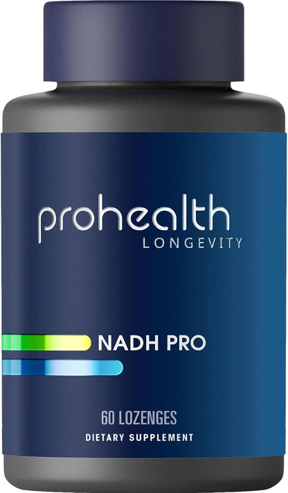 ProHealth NADH Pro - Boost NAD+ (25 mg, 60 Fast-Acting lozenges) Boost Energy, Memory and Focus | Mood Support | Antioxidant | ATP Production