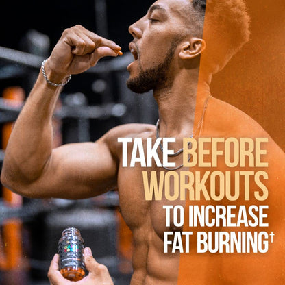 ALPHA LION Gains Candy, Supplement Pills that Support Weight Loss, Appetite Suppressant, Keto-Diet Friendly, Decrease Body Fat, Upgrade Energy & Workout Performance, 60 Capsules (MitoBurn®)