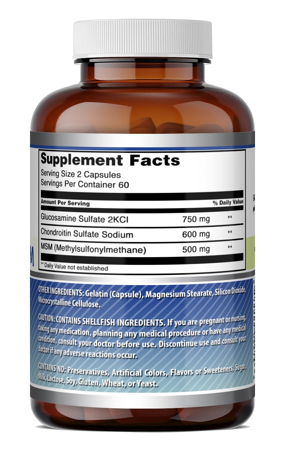 Amazing Formulas Glucosamine Chondroitin & MSM Supplement | 1850 Mg per Serving | 240 Capsules | Non-GMO | Gluten-Free | Made in USA