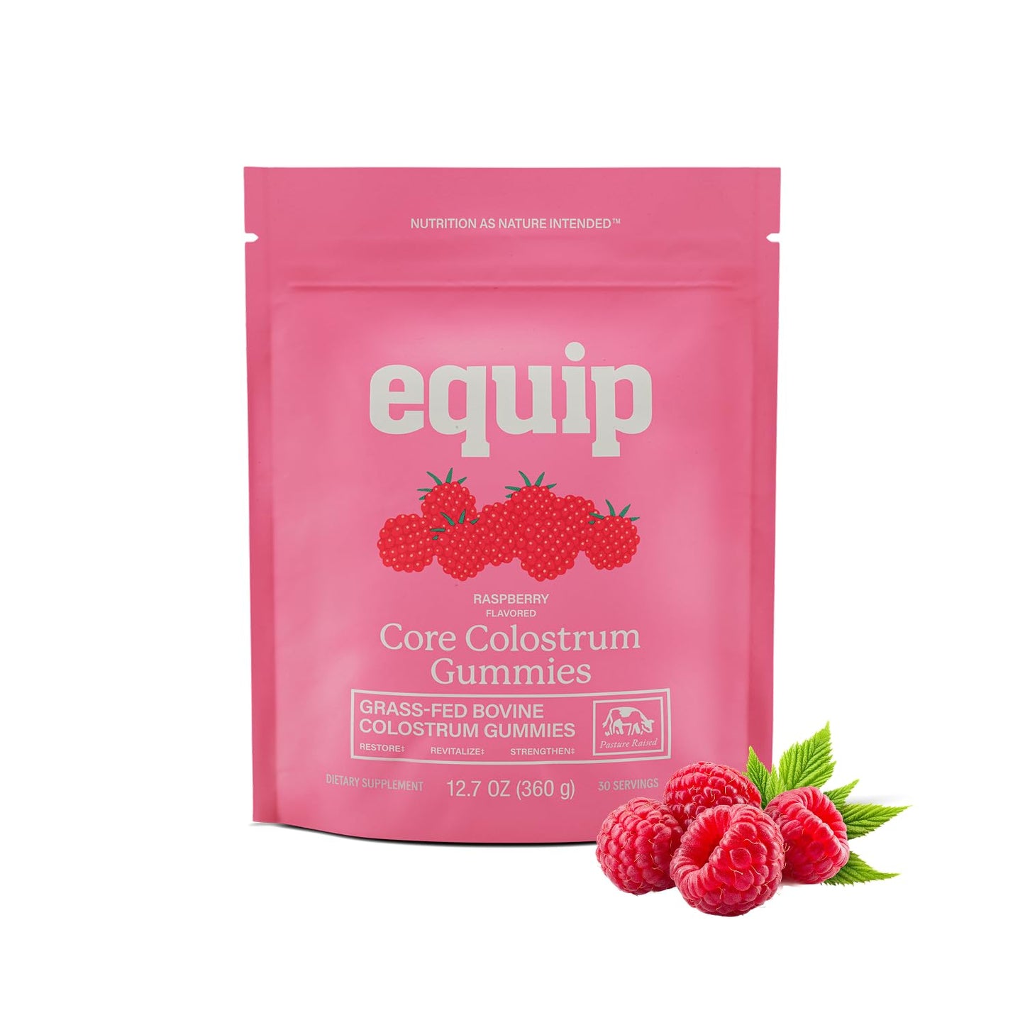 Equip Foods Core Bovine Colostrum Powder - 3,000mg Grass Fed Colostrum Supplement - Gut Health, Immunity, Recovery Lactoferrin Supplements - Keto Friendly Bovine Colostrum, 30 Servings, Unflavored