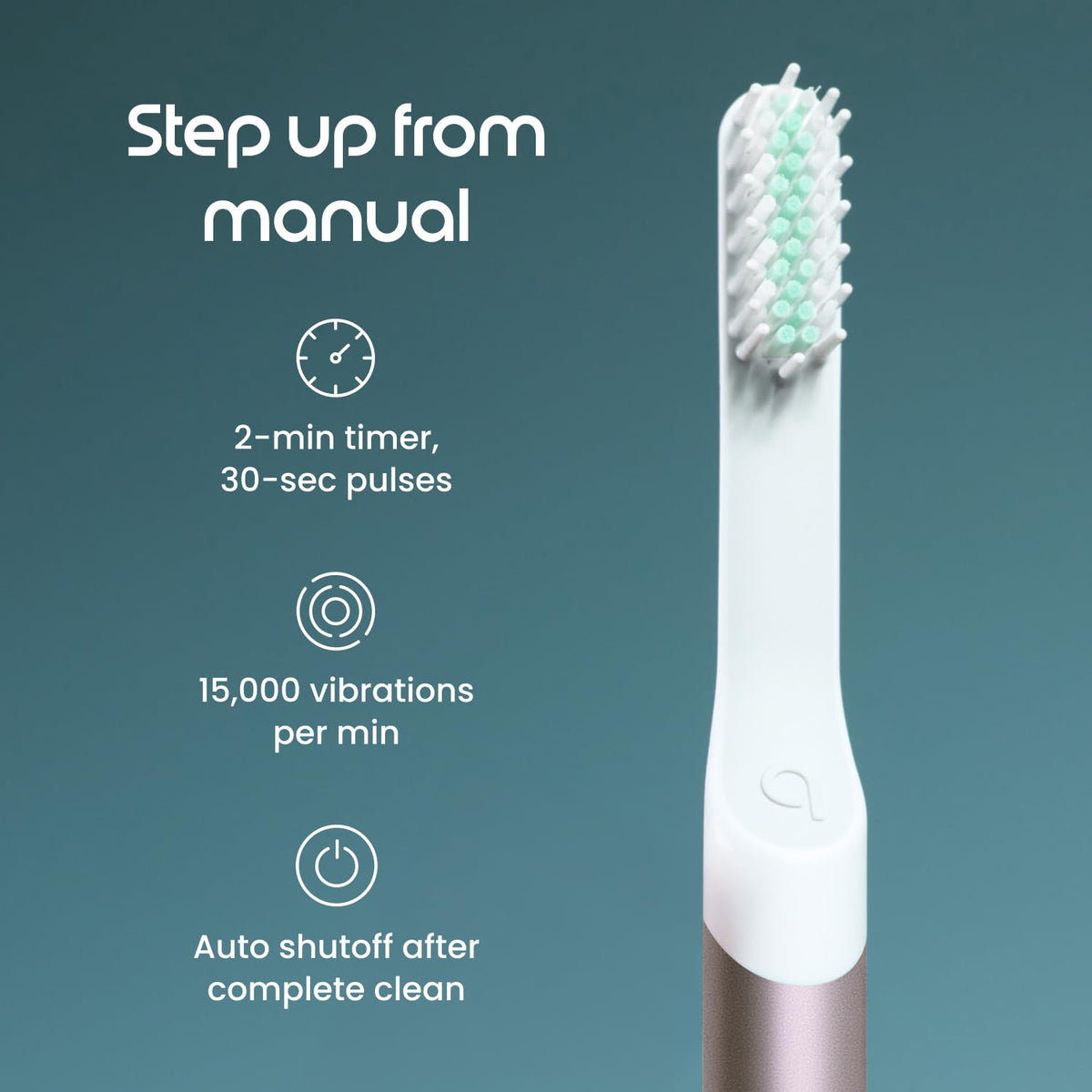 Quip Sonic Electric Toothbrush, Extra Brush Head, Metal Handle, Slate