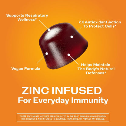 Vimergy NutriDense Berrylicious Immunity* Chewables (500mg Elderberry Extract & 7.5mg Zinc Sulfate per Serving) Vegan, No Artificial Sweeteners, Gluten-Free, Immune Support, 30 Servings (60 Count)