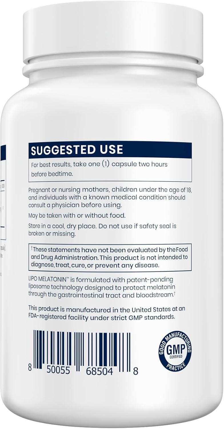 Renue By Science Melatonin | Liposomal Melatonina Supplement | 90 High Strength Melatonin Capsules - 1mg Melatonin per Serving | Sleep Aid Melatonin | Non-GMO | Made in The USA & Third-Party Tested