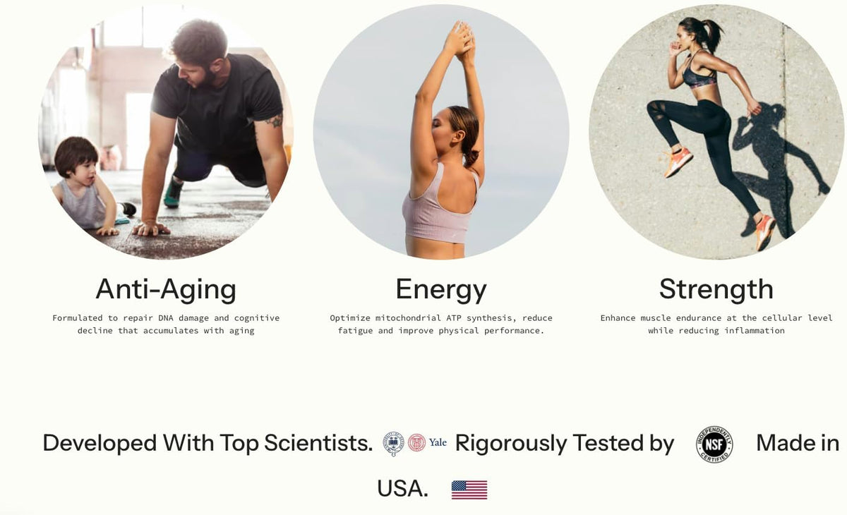 NAD+ Longevity + Energy Supplements with NMN + Trans-Resveratrol