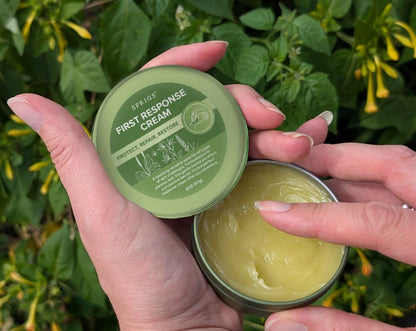 SPRIGS First Response Cream 2 oz – Soothing Skin Repair Cream for Dry, Irritated & Sensitive Skin, Moisturizing Herbal Salve to Protect, Restore & Nourish Face, Hands, Body & Outdoor Skin Care
