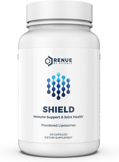 Renue By Science Shield | Liposomal Vitamin C CaAKG P.E.A Hyaluronic Acid Supplement | 120 Capsules with Vitamin C (500mg) CA AKG (150mg) Palmitoylethanolamide (75mg) HLA (75mg) | Made in the USA