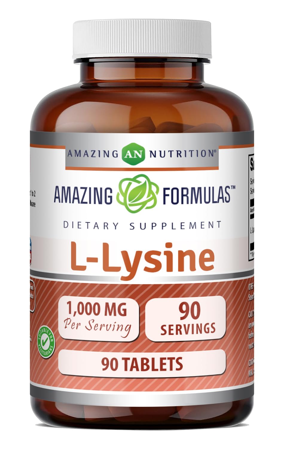 Amazing Formulas L-Lysine 1000 Mg Amino Acid Supplement | Tablets | Non-GM0 | Gluten-Free | Made in USA (1 Pack | 180 Count)