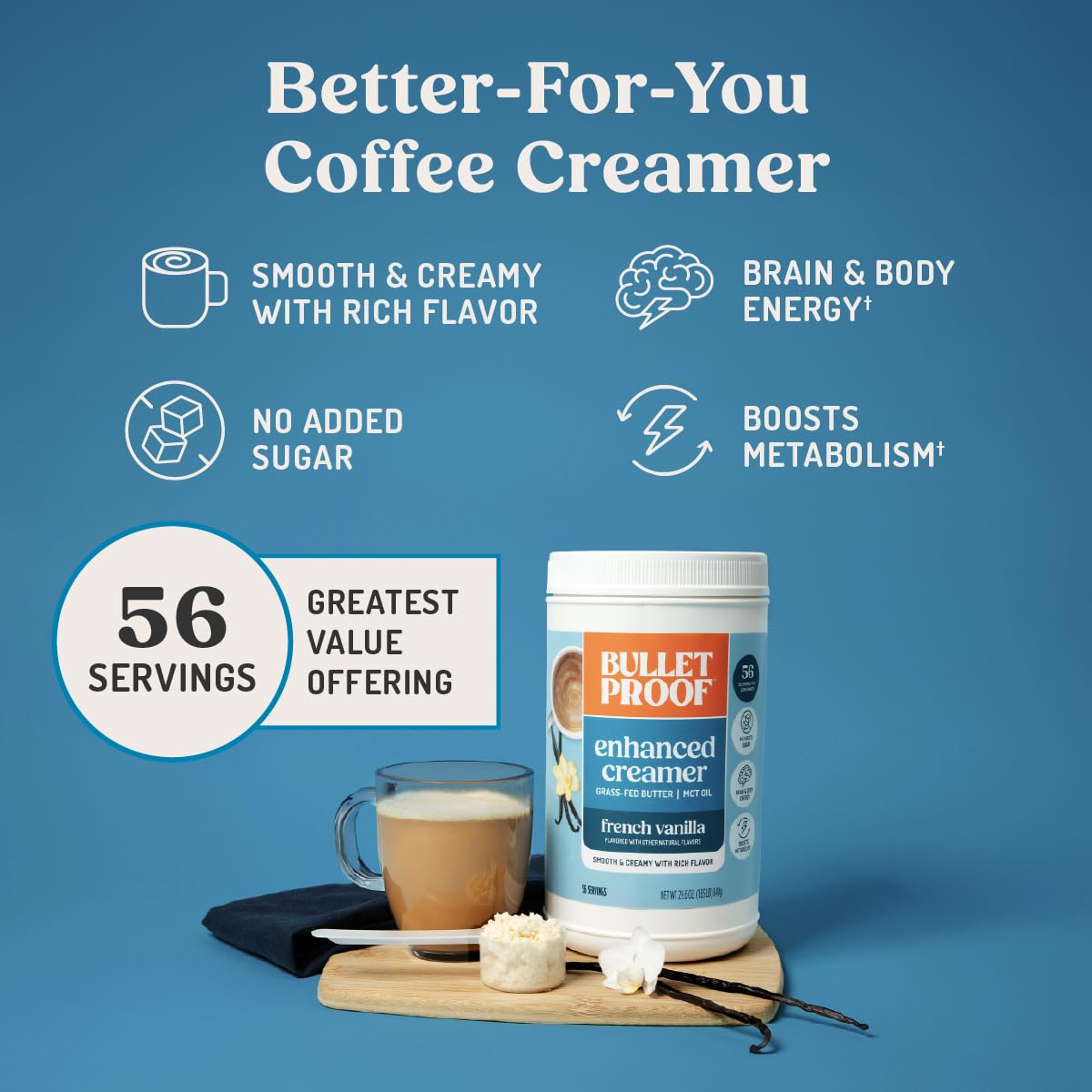 Bulletproof Original Creamer, 14.8 Ounces, Keto Coffee Creamer with MCT Oil and Grass-Fed Butter, Supports Brain Function