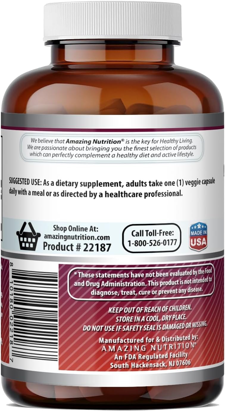 Amazing Formulas Quercetin 500mg Veggie Capsules Supplement | Non-GMO | Gluten Free | Supports Overall Health & Well Being (240 Count)