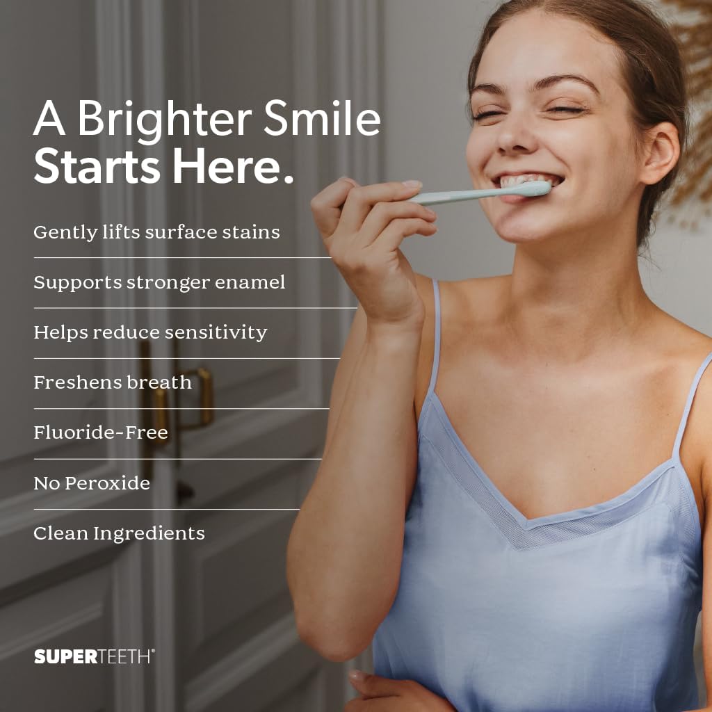 SuperTeeth Whitening Nano-Hydroxyapatite Toothpaste, Fluoride-Free - Mint