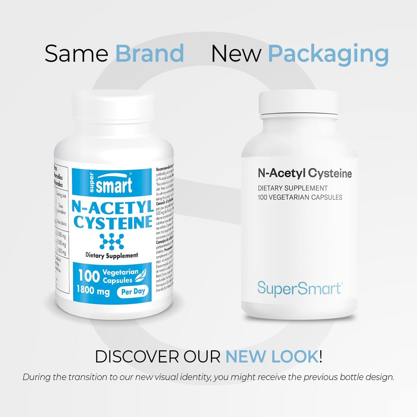 SuperSmart N-Acetyl Cysteine 1800mg per Serving High Absorption - NAC Supplement - High Potency Antioxidants Amino Acids - Glutathione Precursor | Non-GMO & Gluten Free - 100 Vegetarian Capsules