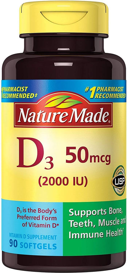 Nature Made Vitamin D3 2000iu 320 Ct. Soft Gels (Packaging May Vary)