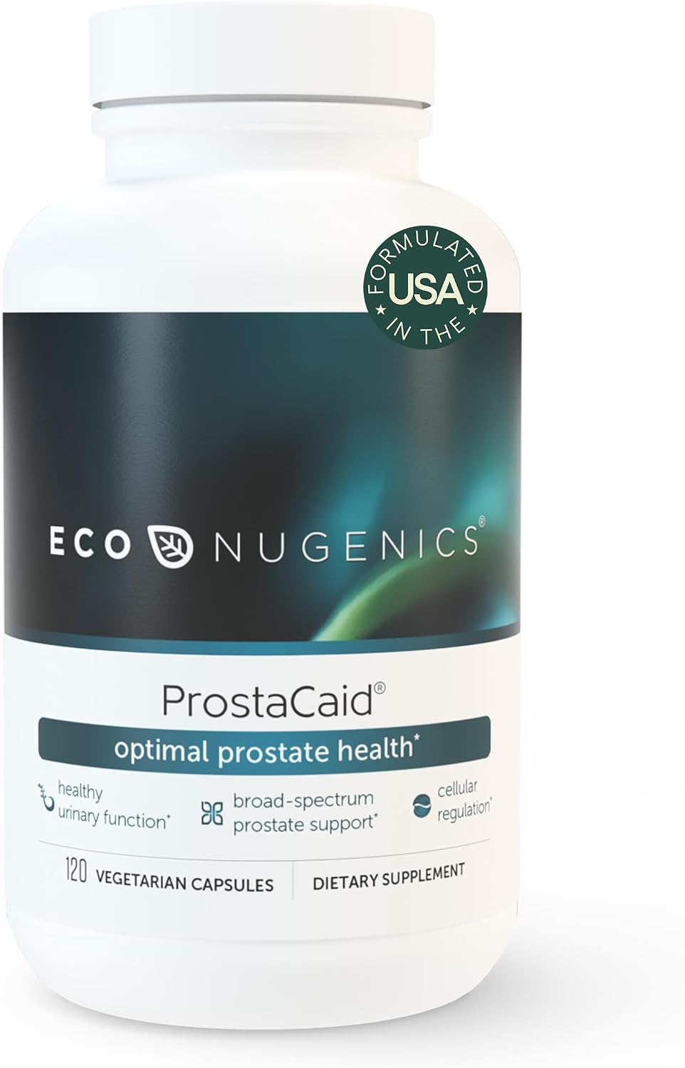 EcoNugenics ProstaCaid – Prostate Health Supplement for Men with Saw Palmetto Extract, Berberine, Turmeric BCM-95 Circumin, Quercetin, DIM, Mushrooms – Helps w/Detox, Immune Support – 120 Capsules