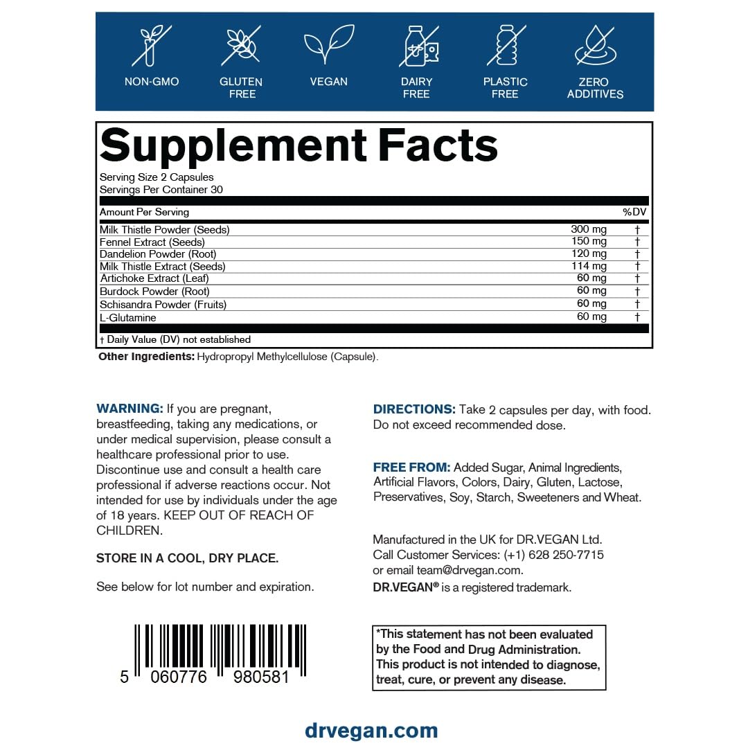 DR.VEGAN Debloat & Detox | Bloating, Digestion, Liver Support | Vitamins & Supplements