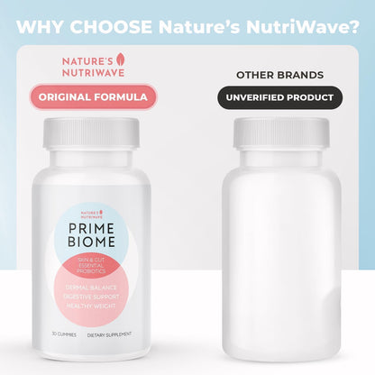 PrimeBiome Gummies – Inulin, Lion's Mane & Ginger – 30 Ct, 1 Month Supply | Prebiotic Inulin, Lion's Mane & Ginger | Non-GMO, No Stimulants, GMP Certified | Chewable daily gummy