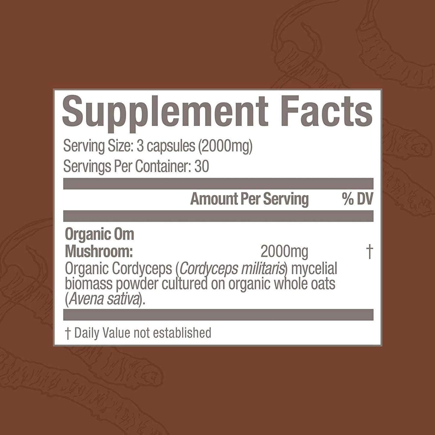 OM MUSHROOM SUPERFOOD Cordyceps Mushroom Capsules Superfood Supplement, 90 Count, 30 Days, Organic Energy Supplement for Stamina and Endurance