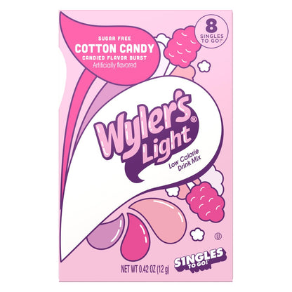 Wyler's Light Cotton Candy Singles To Go Drink Mix - 8 CT, Pack of 3