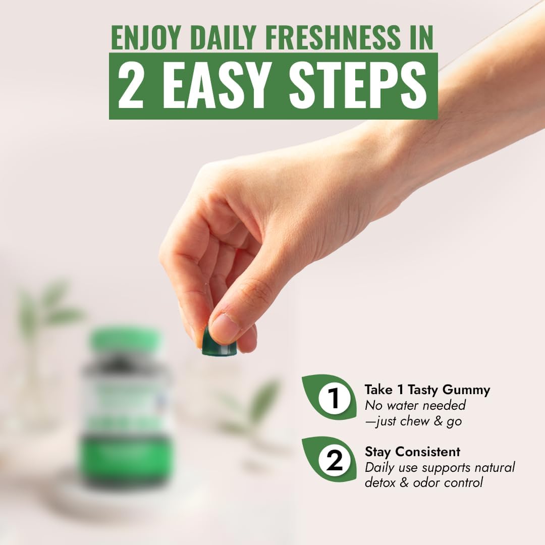 Benevolent Nourishment Chlorophyll Supplement, Detox & Immune Support, Internal Deodorizer, Gummies
