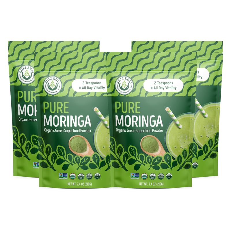 Kuli Kuli Moringa Oleifera Organic Leaf Powder & Green Smoothie, 100% Pure USDA 