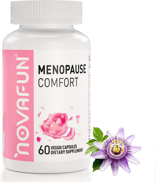 Menopause Relief Capsules for Women, Novasoy Soy Isoflavone, Black Cohosh, Passion Flower, Vitex, Vitamin B6, Vitamin B12, Magnesium, 60 Count