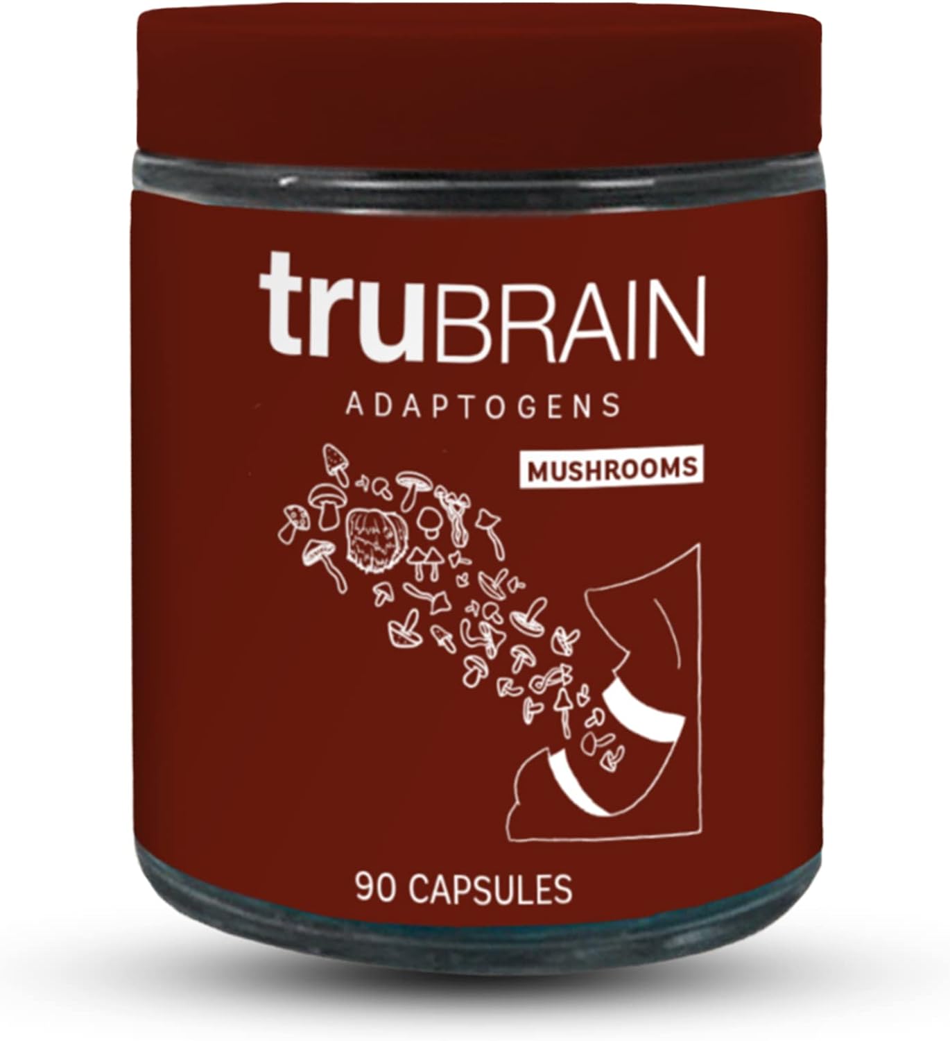 TruBrain Nootropic Capsules - Focus, Energy, Clarity. Fast Absorbing Nootropics Capsules | Brain Boosters | Improve Memory | Stop Procrastination (Mushrooms)