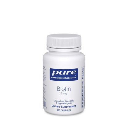 Pure Encapsulations Biotin 8 mg - B Vitamin Supplement to Aid Stress Relief, Hair, Skin 