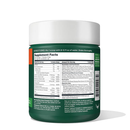 Bulletproof Greens, 8.4 Ounces, Daily Greens Powder with Superfoods, Nootropics, Vegetables, Fruits and Essential Nutrients