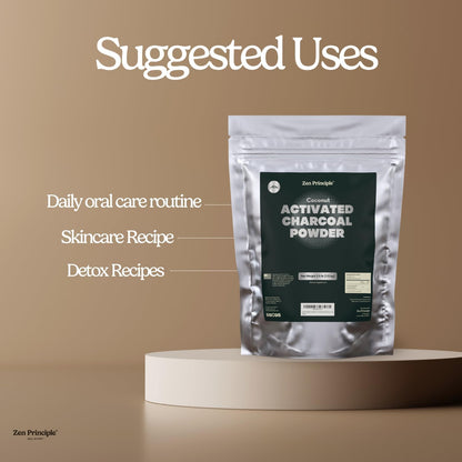 Zen Principle Coconut Activated Charcoal Powder. Whitens Teeth, Rejuvenates Skin and Hair, Supports Better Digestion. USA-Owned Producers, 2.5 lb