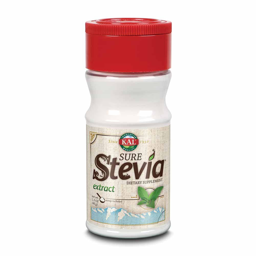 KAL Sure Stevia Extract Powder, Low Carb, Plant Based Stevia Sweetener, Great Taste, Zero Calories, Zero Sugar, Low Glycemic & Perfect for a Keto Diet, 60-Day Guarantee, Approx. 1820 Servings, 3.5oz